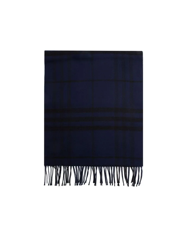 Burberry Classic Check Wool Scarf — Navy Navy