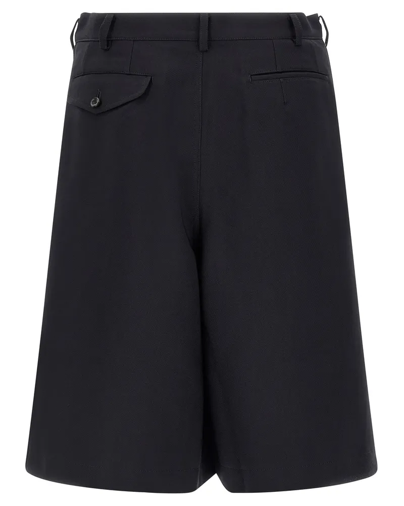 Comme des Garçons Men's Blue Polyester Bermuda Shorts Black