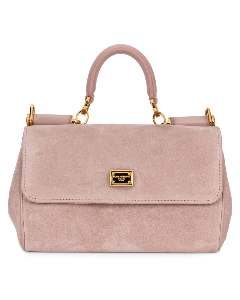Dolce & Gabbana Sicily Calfskin Leather Top Handle Bag — Pink Pink