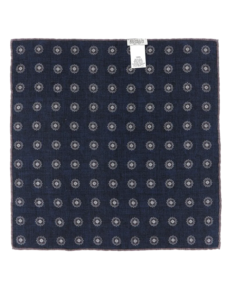 Brunello Cucinelli Men's Multicolor Silk Pocket Square Accessory Multicolor