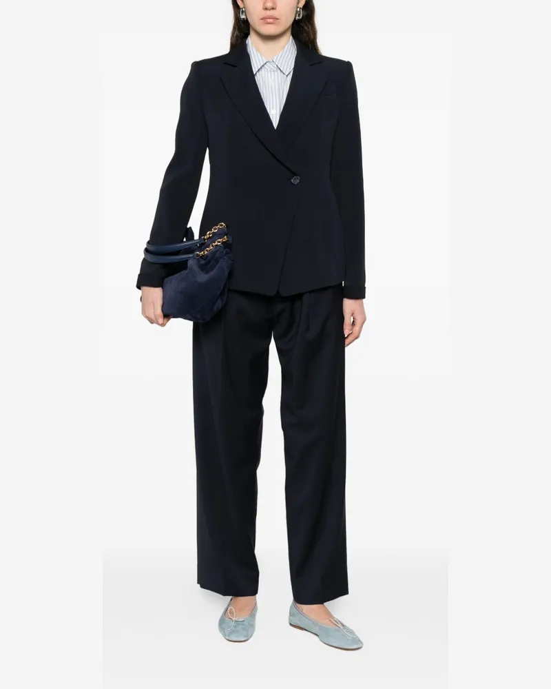 Emporio Armani Double-Breasted Blazer — Navy Navy