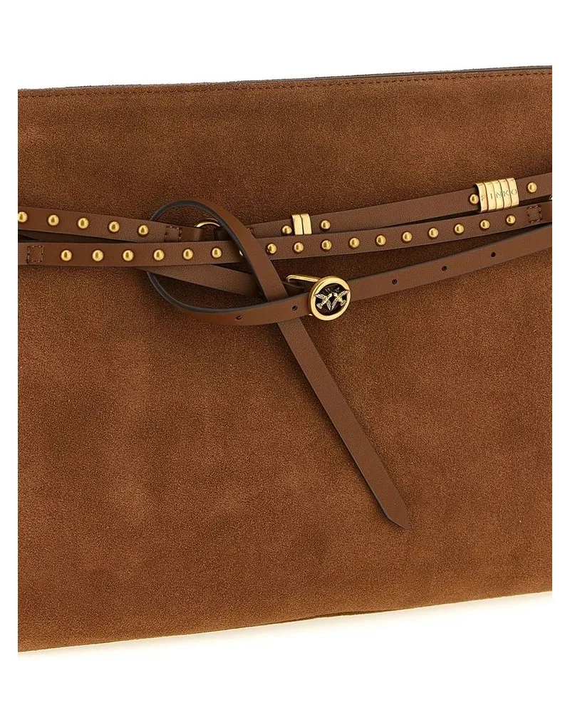 Pinko Women's Shoulder Bag Brown Cow Leather - Shoulder-Bags Brown