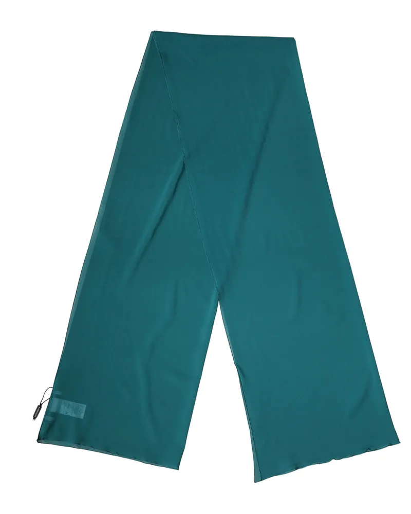 Dolce & Gabbana Women's Blue Green Silk Neck Wrap Shawl Stole 200cm X 64cm Scarf Elastane Green