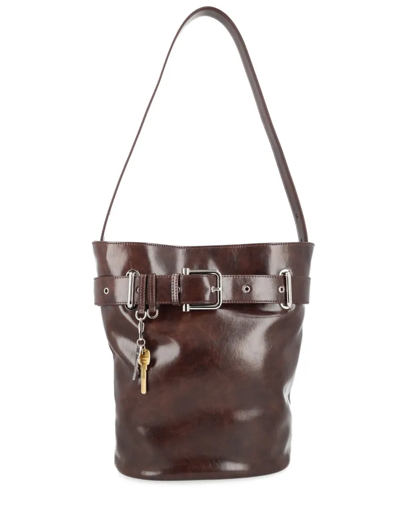 OSOI Women's Shoulder Bag Brocle Brown Cow Leather Brown