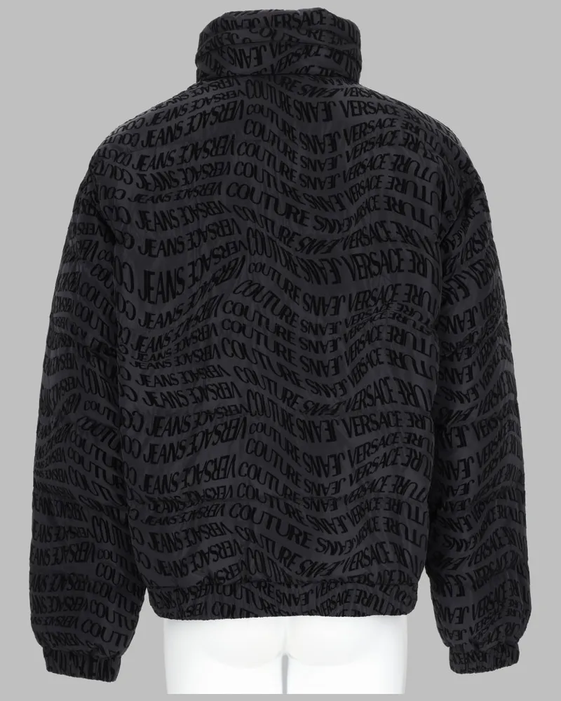 Versace Jeans High-Neck Polyester Jacket — Black Black