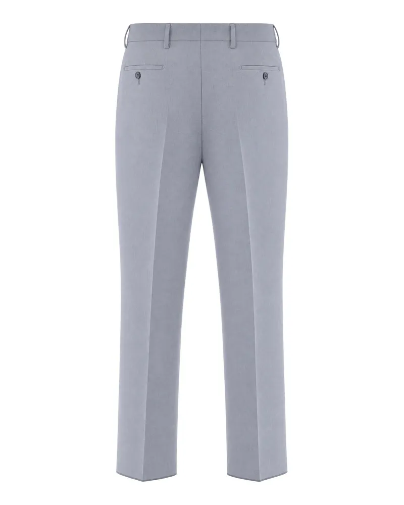Luigi Bianchi Mantova Tailored Wool Flannel Trousers — Gray Gray