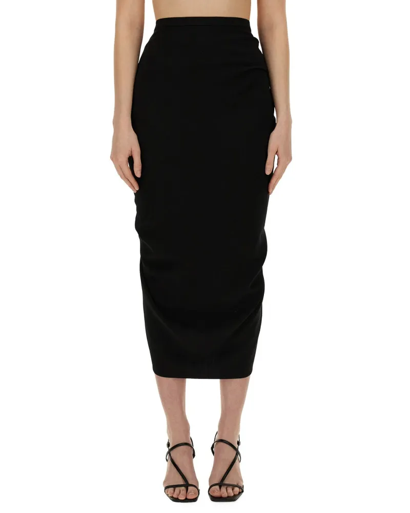 Dries van Noten Draped Wool-Viscose Blend Skirt — Black 