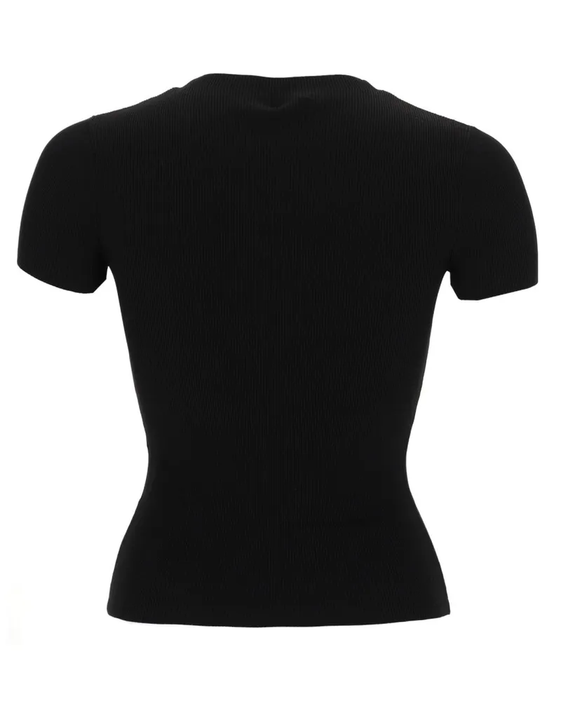 Alexander Wang Logo Cotton Top — Black Black
