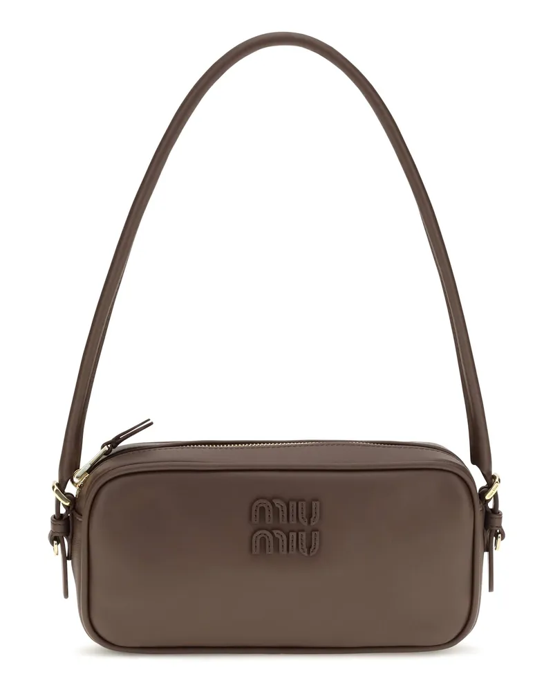Miu Miu Women's Leather Shoulder Bag Radica Calf Wallets & Purses Brown