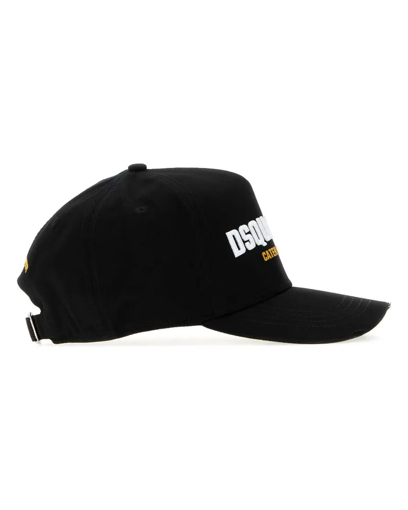 Dsquared2 Men's Black Gabardine Baseball Cap Nero Exterior: Cotton Cappelli Hat Black