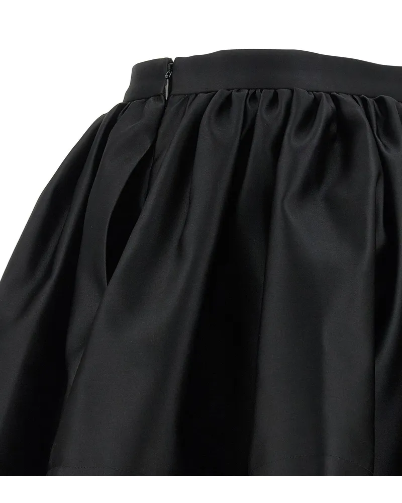 Paco Rabanne Satin Balloon Skirt — Black Black