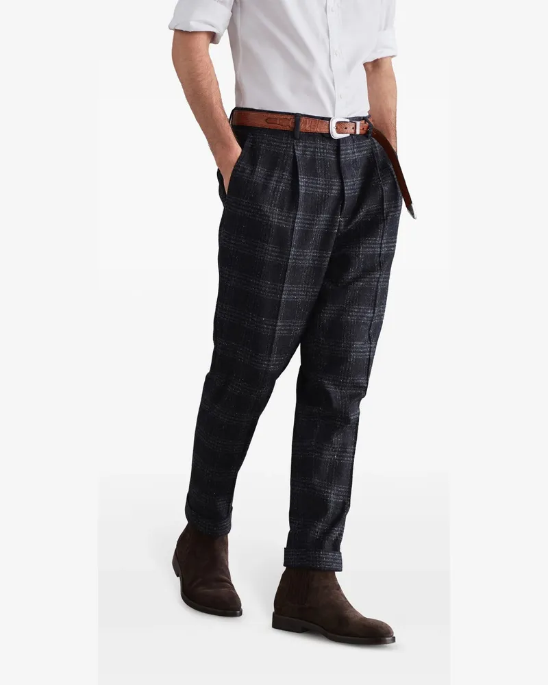 Brunello Cucinelli Mens Dark Grey Wool Trousers Gray Gray