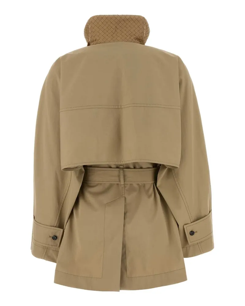 Bottega Veneta Hooded Cotton Coat — Beige Beige