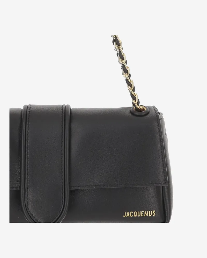 Jacquemus Women's Shoulder Bag Chaine Black Leather Black