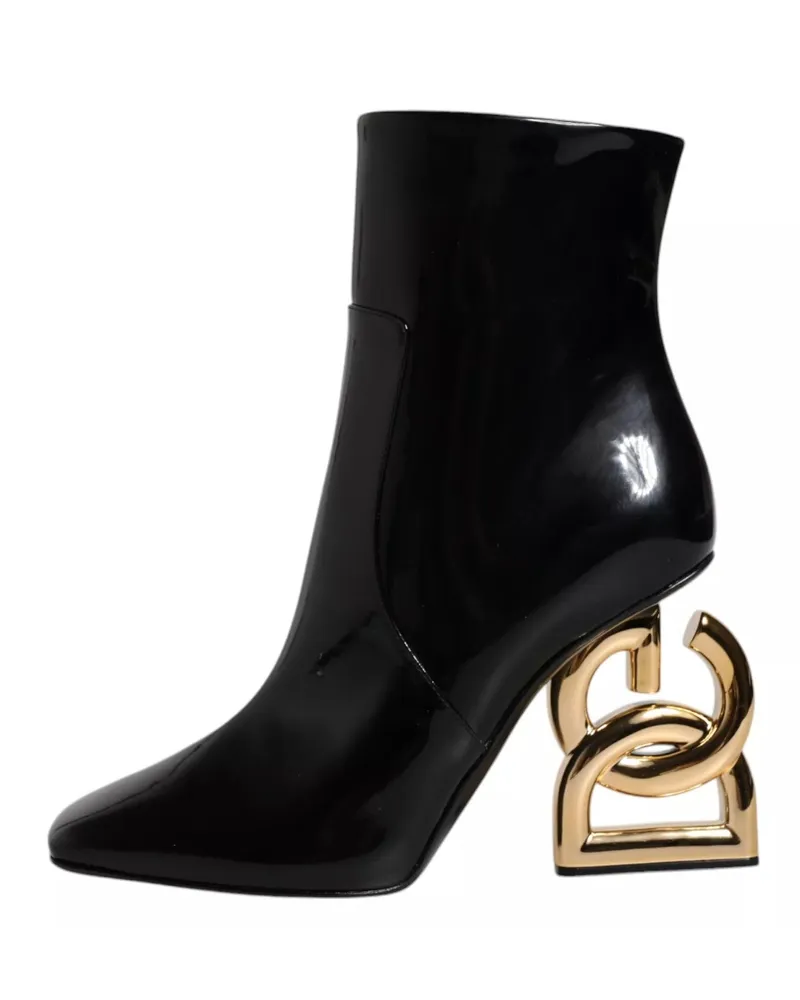 Dolce & Gabbana Women's Black Jackie Leather Mid Calf Boots Shoes Black