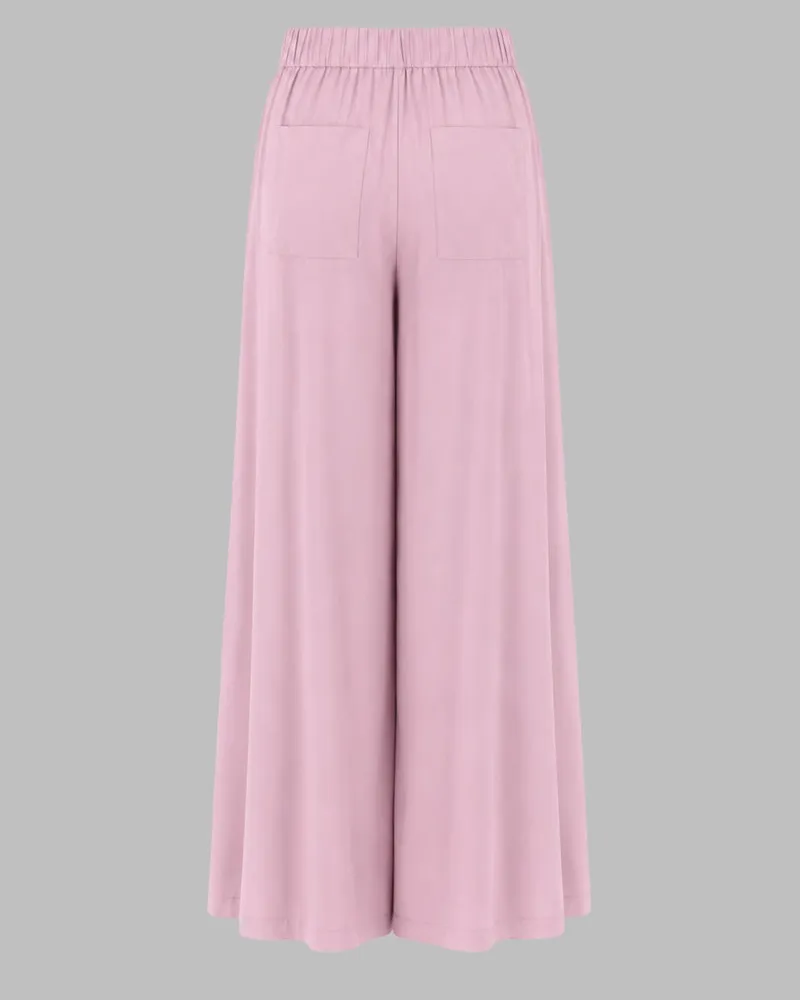 NUDE Wide-Leg Viscose Trousers — Pink Pink