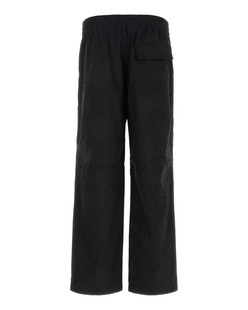 Burberry Men's Black Nylon Pant Blackipcheck Exterior: Pantaloni Black