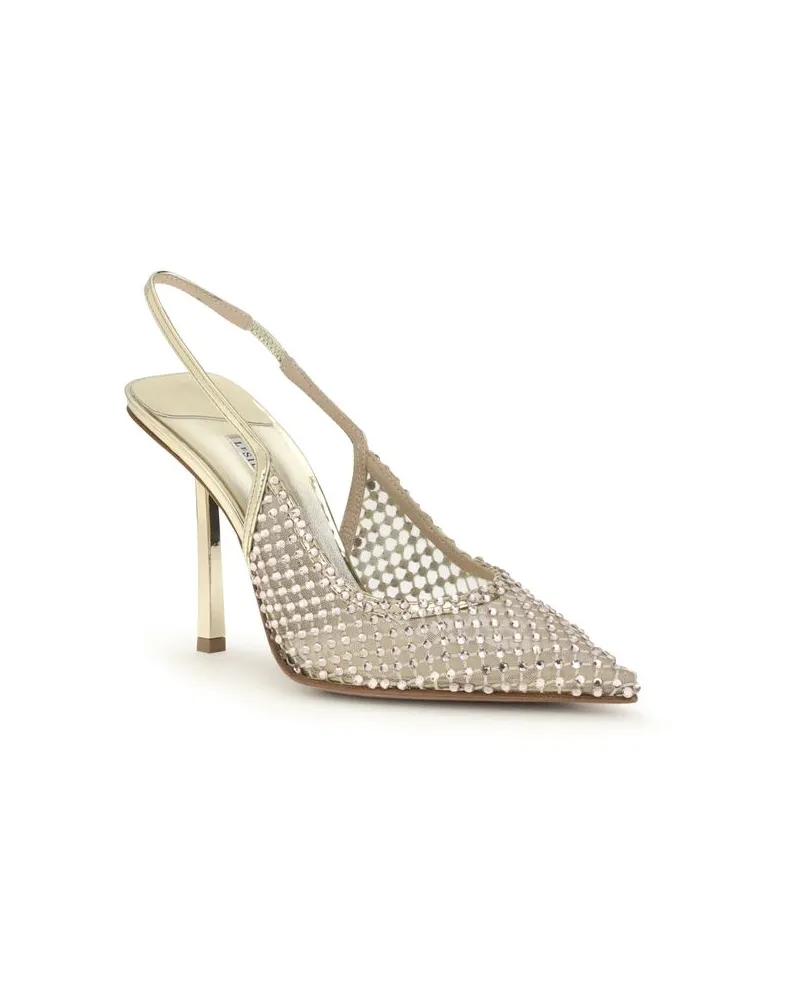 Le Silla Women's Gold Nylon Platform Pumps Gold