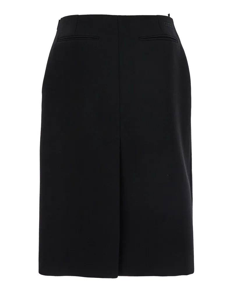 Gucci Women's High Waist Wool Skirt With Logo Detail Black Black