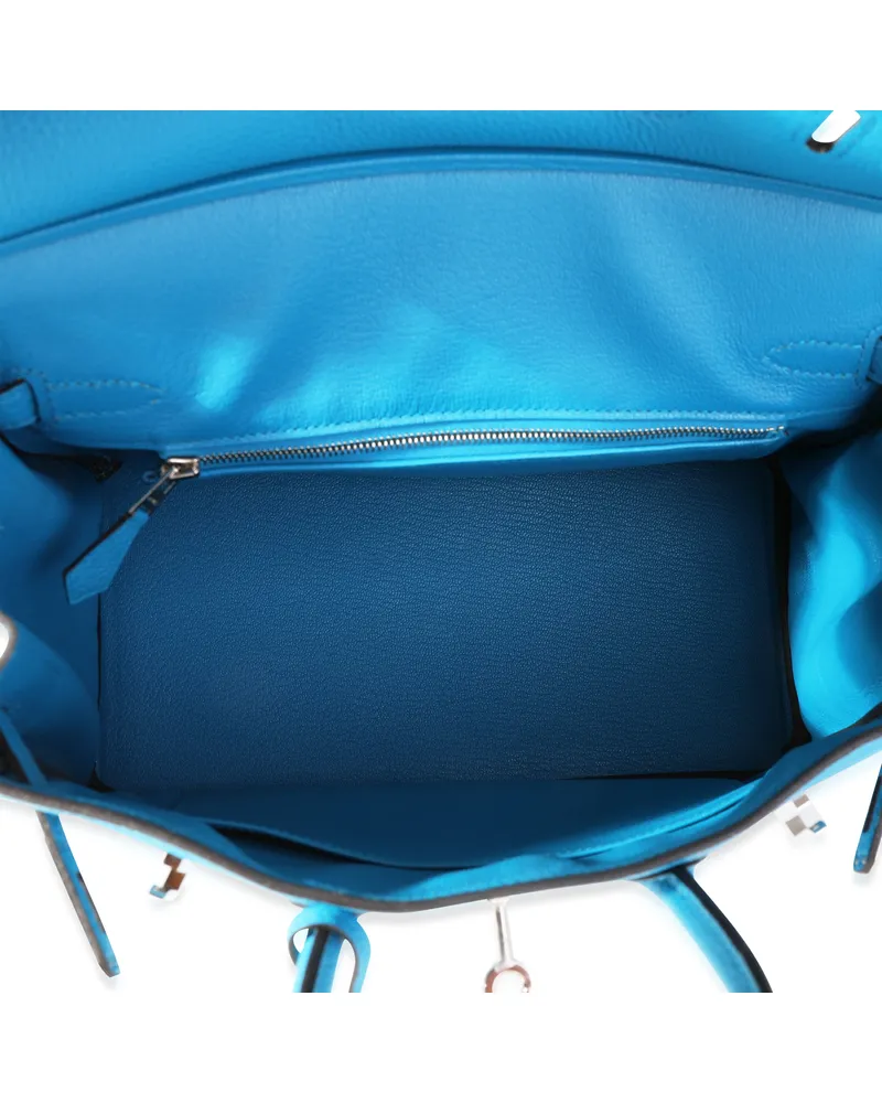 Hermès Men's Bleu Zanzibar Togo Birkin 25 Phw Blue Leather Handbag Bag Blue