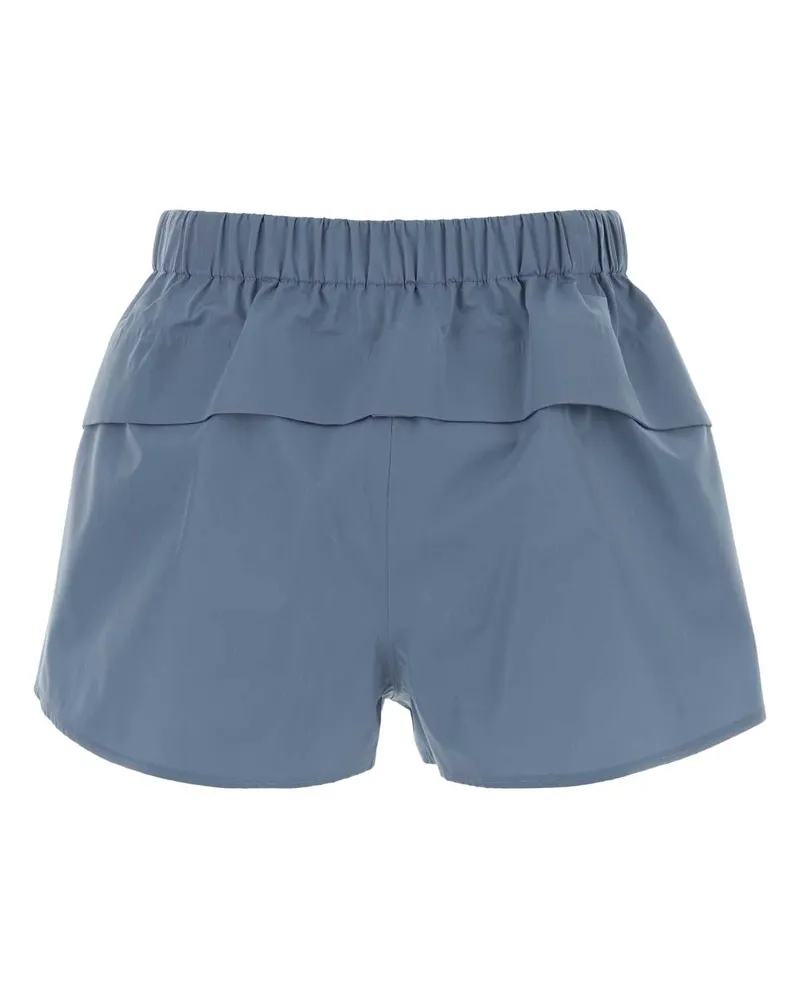 Prada Women's Cerulean Blue Canvas Shorts Astrale Blue