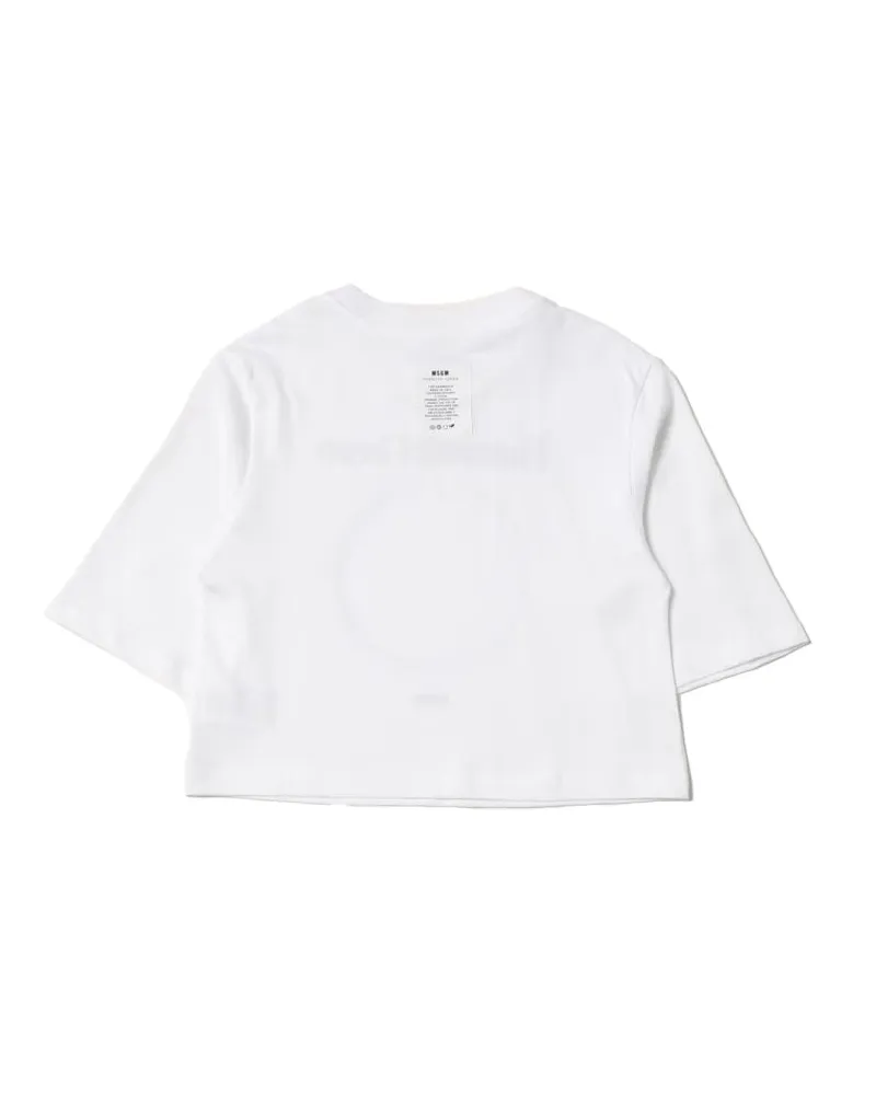 MSGM Graphic Cotton T-Shirt — White White