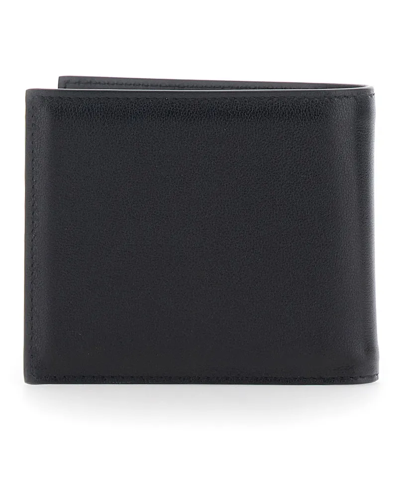 Givenchy Men's Bi-Fold Wallet Pebbled Leather Black Calfskin Black