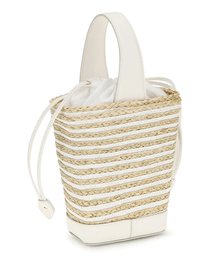 Roger Vivier Women's Bucket Bag Viv Skate Raffia Beige Shoulder Beige