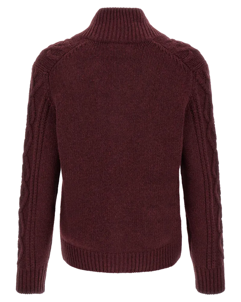 Brunello Cucinelli Men's Bordeaux Cashmere Cardigan Clothing Burgundy