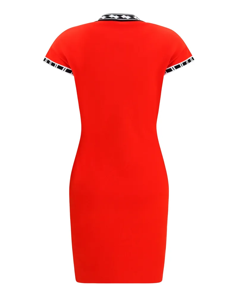 Versace Women's Mini Dress Cotton Knit Scarlet Red