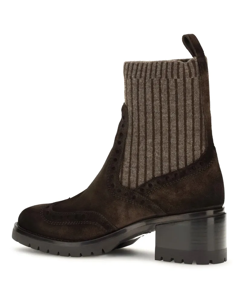 Santoni Women's Boots Ferret Suede Dark Brown Brown