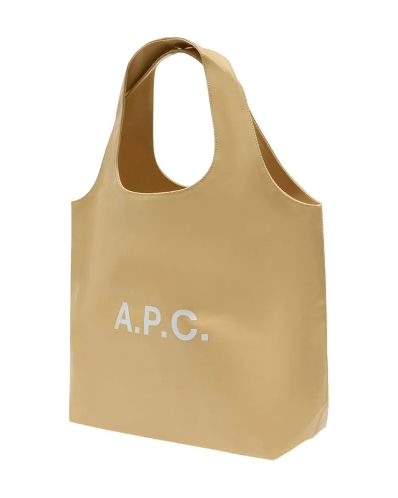 A.P.C. Unisex Ninon Shopper Bag -  Cotton White Totes-Shopping-Bags Beige