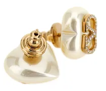 VLogo Heart Stud Earrings — cream