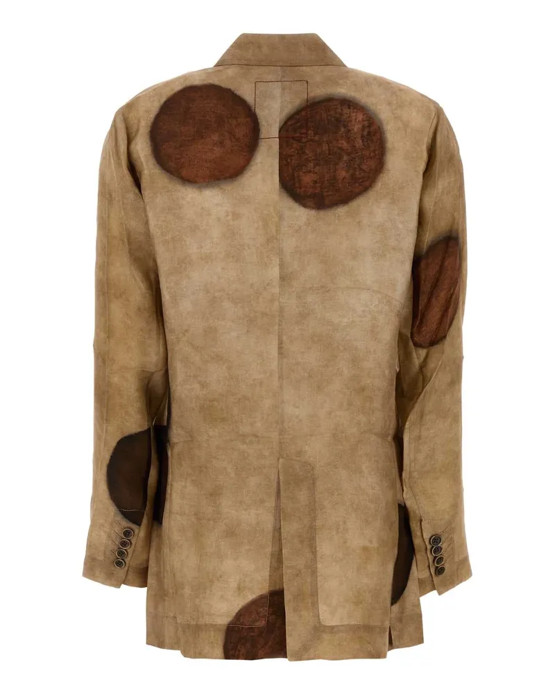 Uma Wang Women Printed Twill Khloe Blazer Nudebrown Exterior: Viscose Cupro Giacche E Gilet Jacket Beige