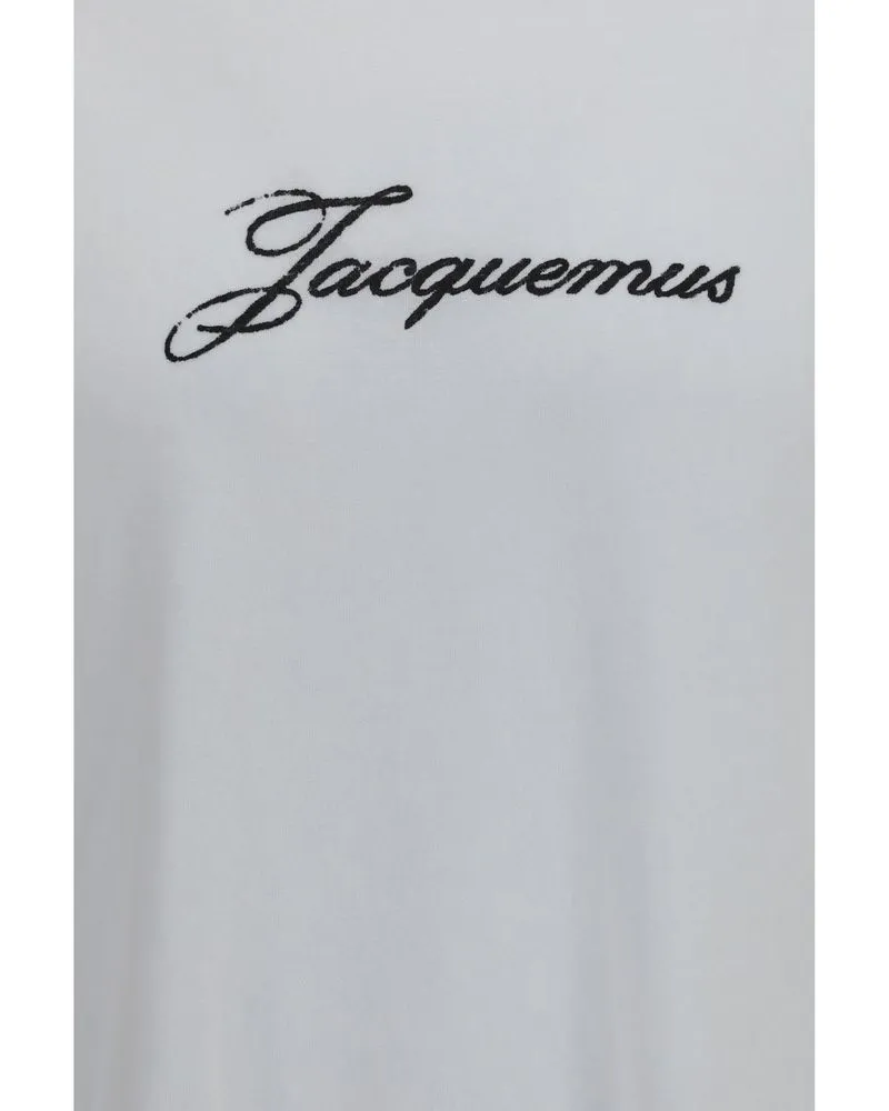Jacquemus Logo-Embroidered Cotton T-Shirt — White White