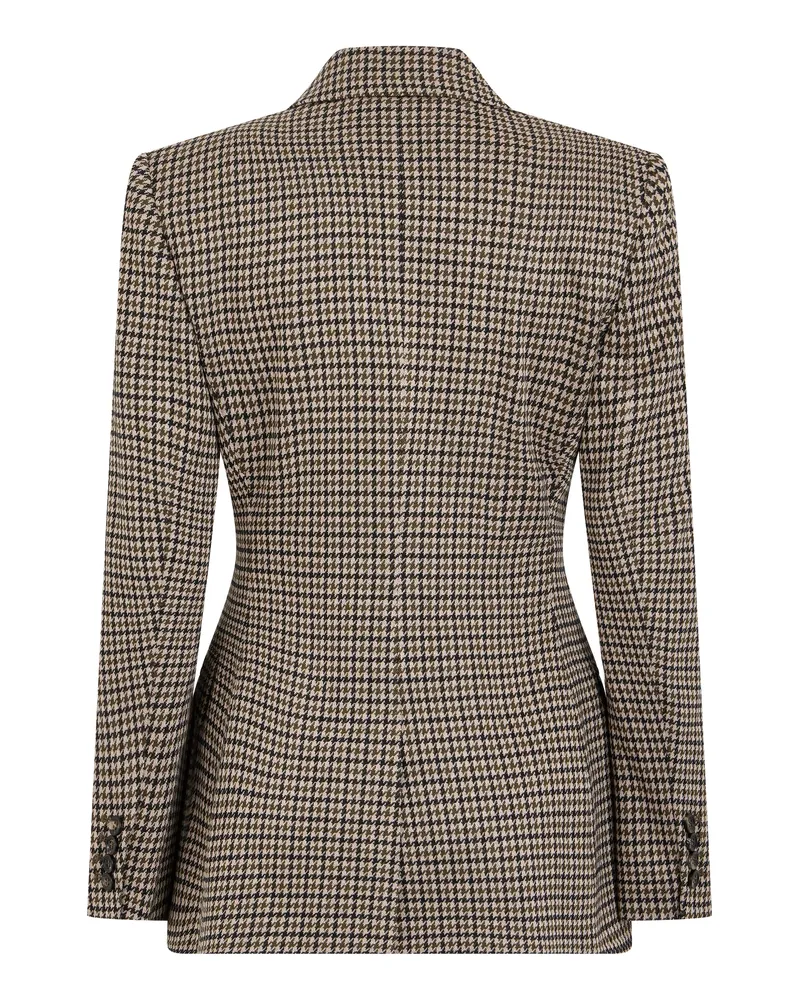 Max Mara Women's Double-Breasted Wool-Blend Blazer Multicolour Viscose Blazers Jacket Brown