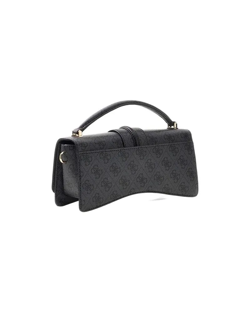 Guess Women's Top Handle Bag Coal Logo Polyurethane - Top-Handle-Bags Black