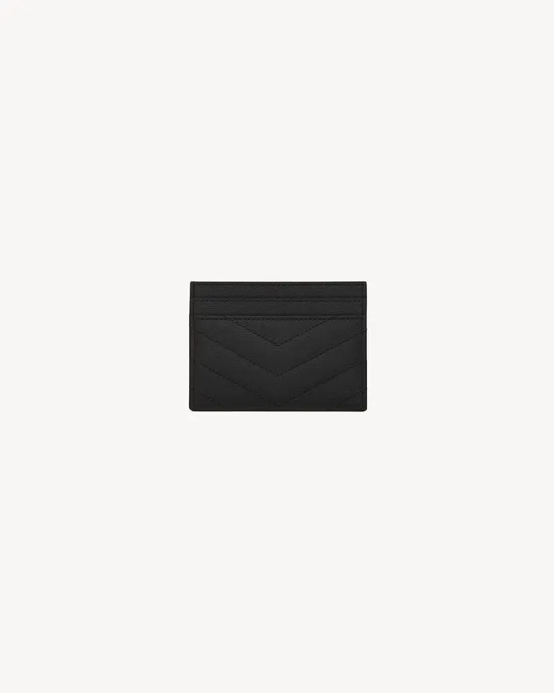 Saint Laurent Quilted Leather Card Case — Black Black