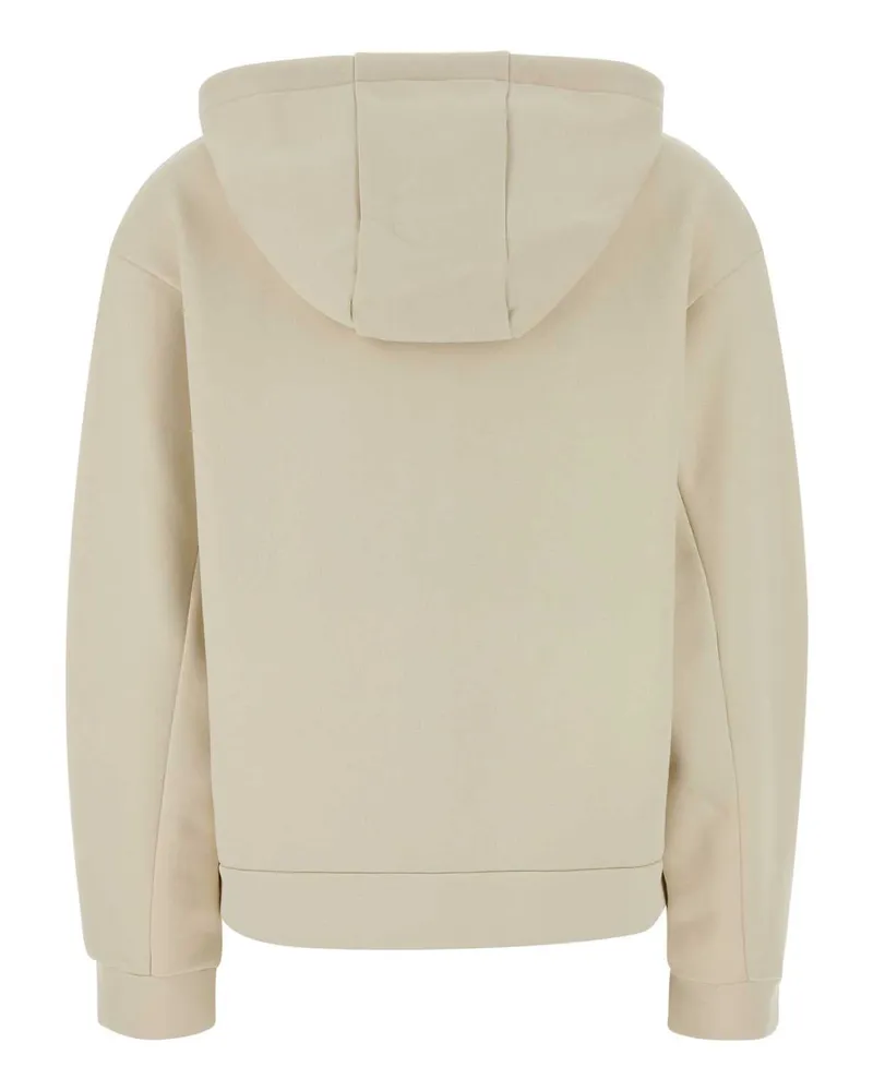 Moncler Women's Ivory Cotton Blend Oversize Sweatshirt 052 Exterior: Polyester Felpe Beige