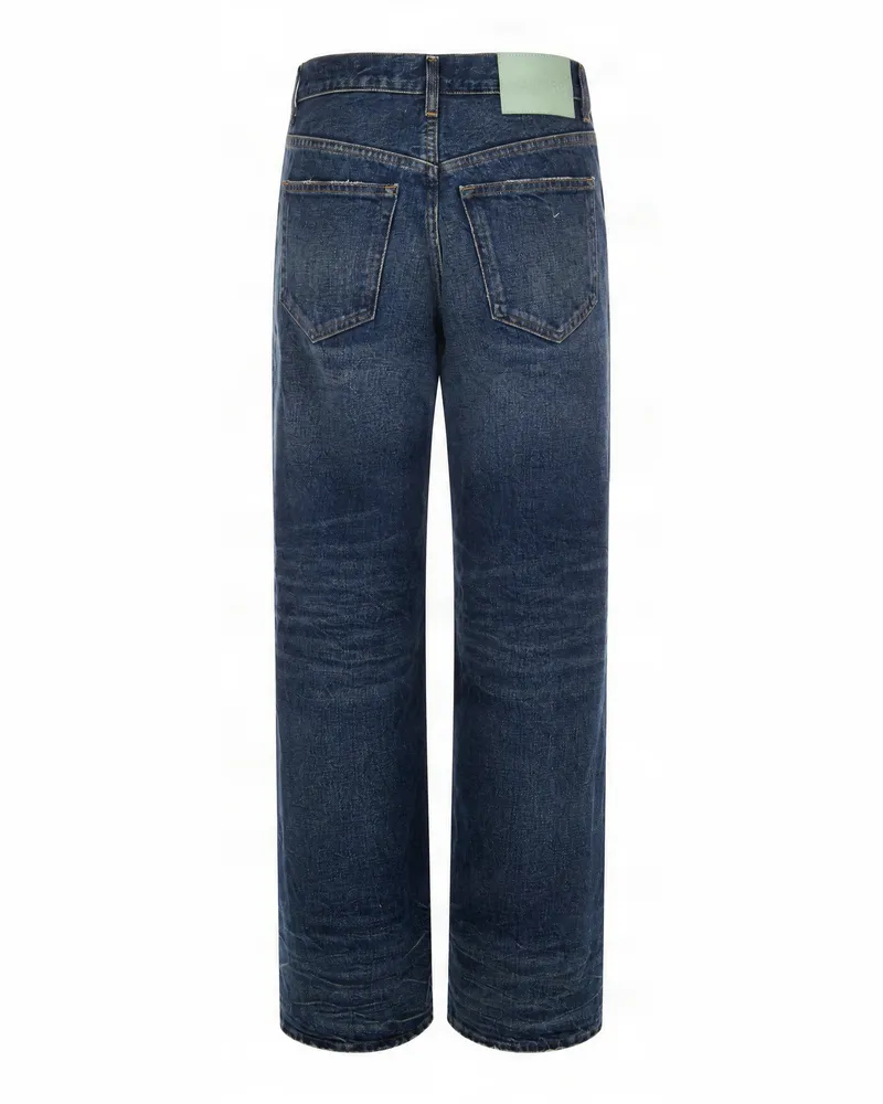Haikure Wide-Leg High-Waist Stone-Wash Jeans — Blue Blue