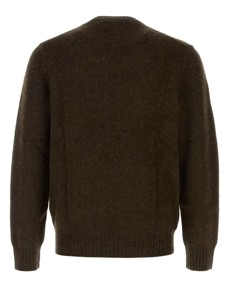 Ralph Lauren Logo-Embroidered Wool Blend Sweater — Brown Brown