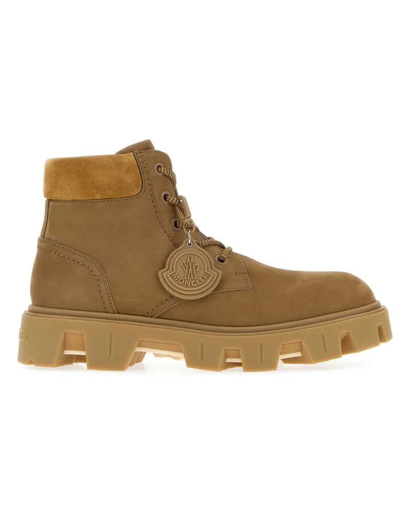 Moncler Men's Beige Suede Peak City Ankle Boots 235 Stivali Beige