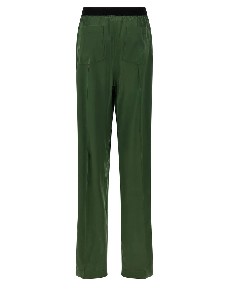 Tom Ford Stretch Silk Satin Trousers — Green Green