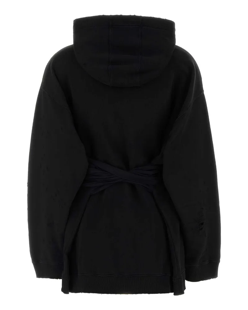 Maison Margiela Women Black Cotton Mini Sweatshirt Dress Cotone Abiti Black