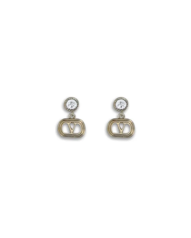 Valentino Garavani Women's Earrings Ovalette Gold-Crystal Brass Gold/crystal Gold