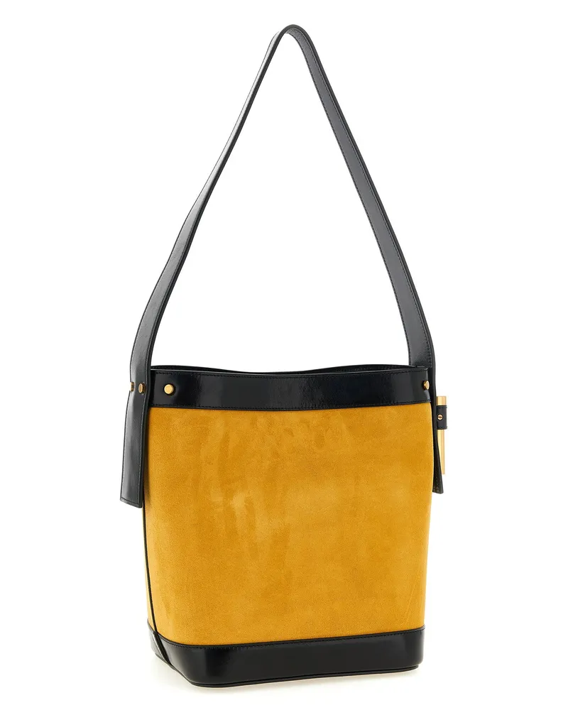 Versace Pivot Bucket Bag — Yellow Gold