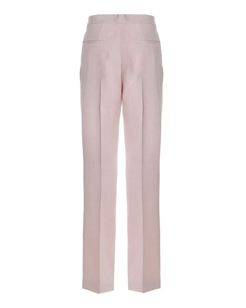 Jil Sander Tailored Viscose-Silk Blend Trousers — Mauve Mauve
