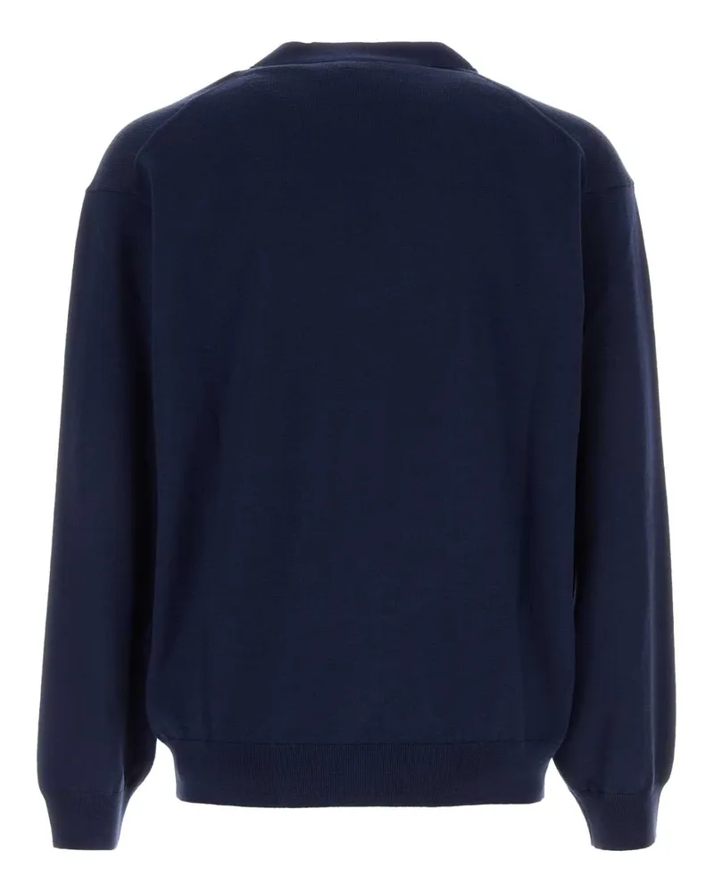 Kenzo Men's Navy Blue Wool Cardigan Navyblue Exterior: Maglieria Navy