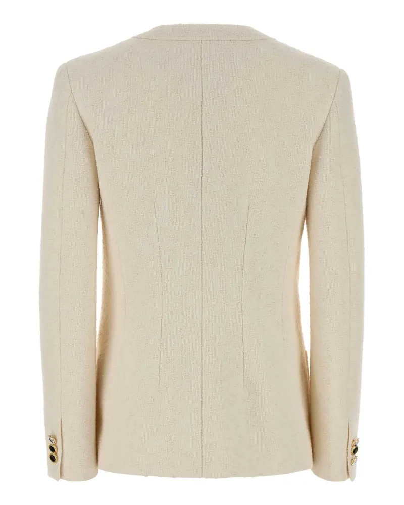 Alessandra Rich Women's Ivory Boucle Blazer Giacche E Gilet Jacket Ivory