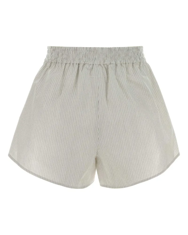 Maison Margiela Women's Embroidered Cotton Shorts Offwhitegrey Cotone White